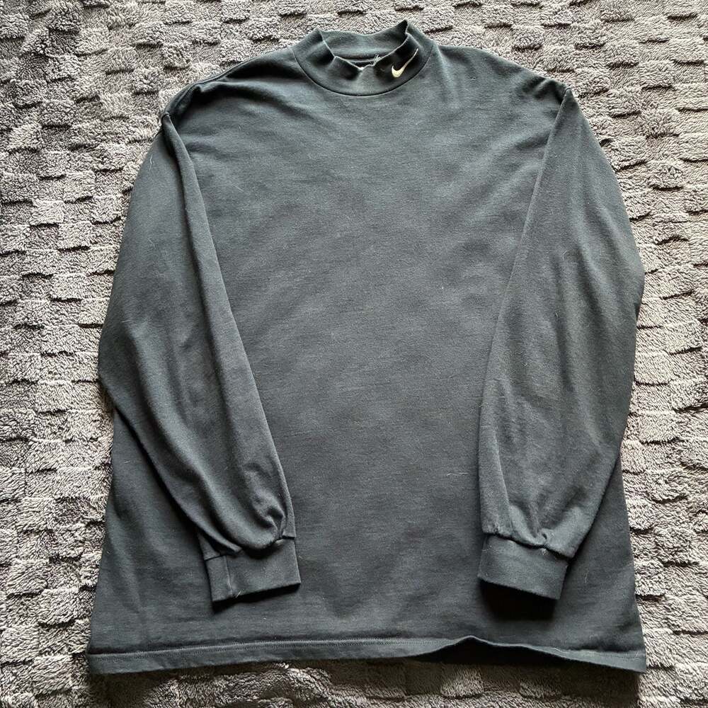 Vintage 90s Nike Swoosh Mock Neck Long Sleeve Shirt